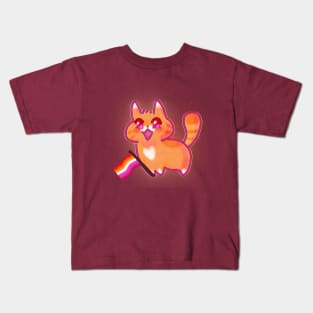 Lesbian pride kitty! Kids T-Shirt